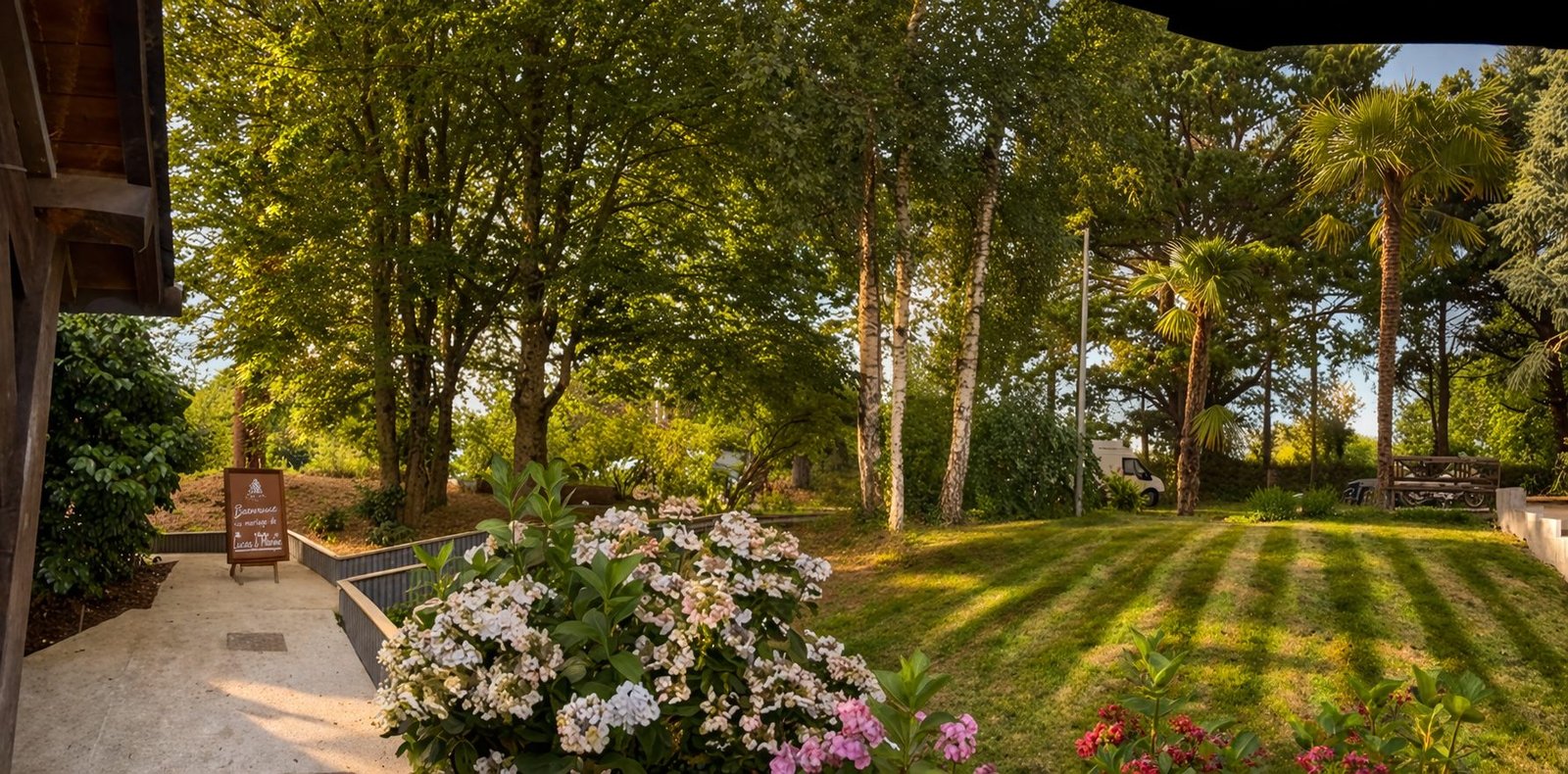 Parc du domaine dressé pour un mariage, Saint-Grégoire